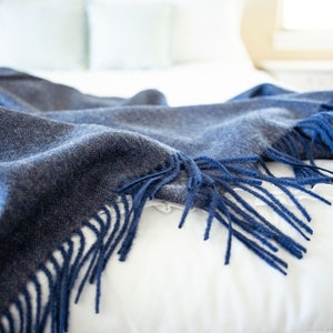 Baby Alpaca Throw Blanket, Navy Blue, 100% Pure Baby Alpaca, Super Cozy & Soft Throw/blanket scarf, Exceptional Quality, The Perfect Gift!