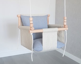 Fabric Baby Swing: Indoor Outdoor Toddler Swing with Beads