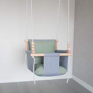 Garden Swing, Baby Swing Comfortable Design Natural Linen, Indoor Outdoor Swing, Canvas boho nursery swing, Hanging chair swing, Schaukel