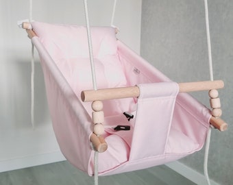 Baby Swing Hammock: Indoor Outdoor Canvas Swing with Cushion