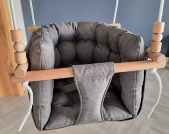 Wasserdichte dunkelgraue hochwertige Schaukel, Baby-Geschenk, Kinderzimmer-Geschenk, Indoor Outdoor Gartenschaukel, Kleinkind-Babypartygeschenk, Geschenk für Kinder.