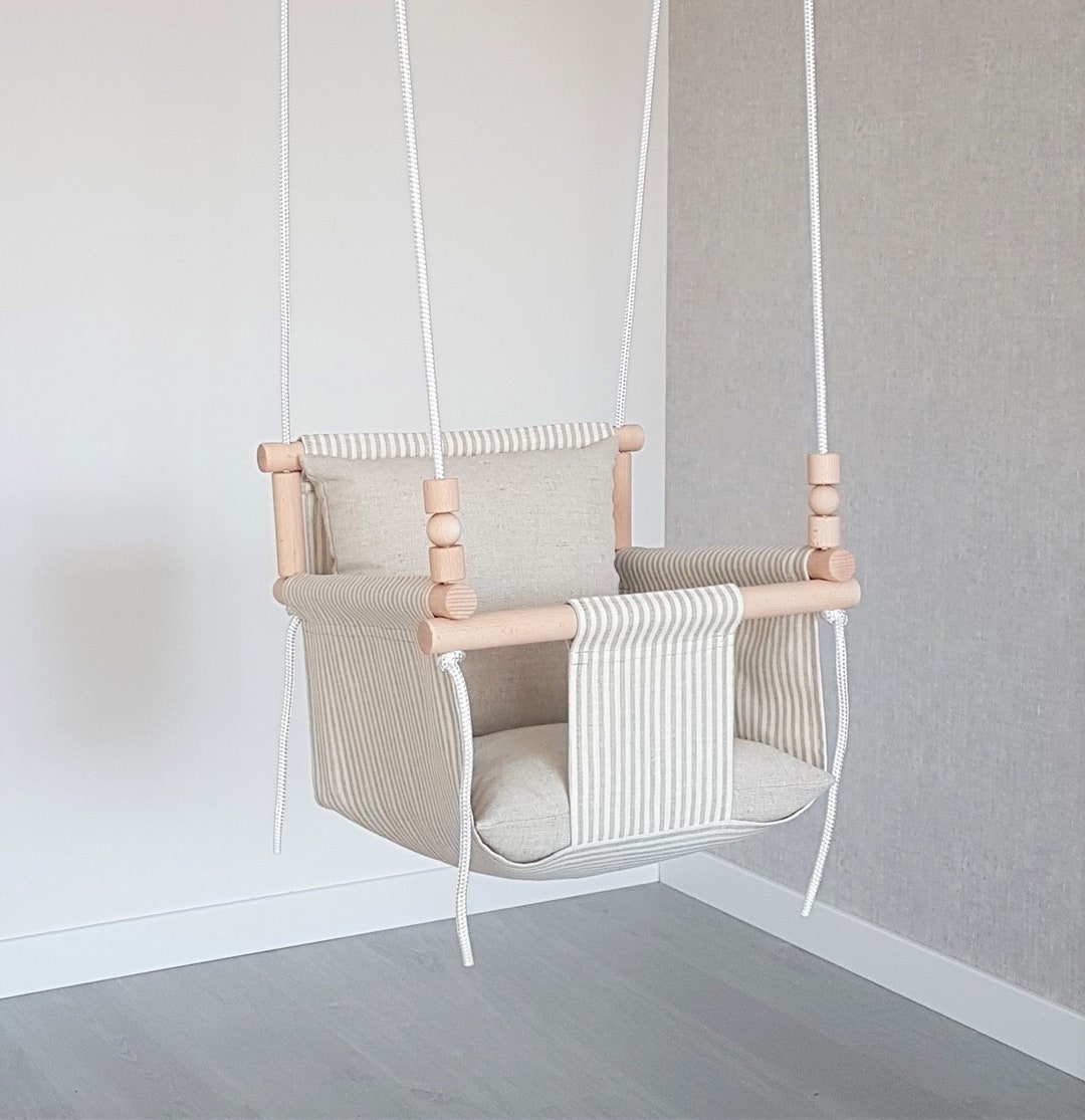 Baby Swing Comfortable Design Natural Linen/linen Swing/indoor Swing
