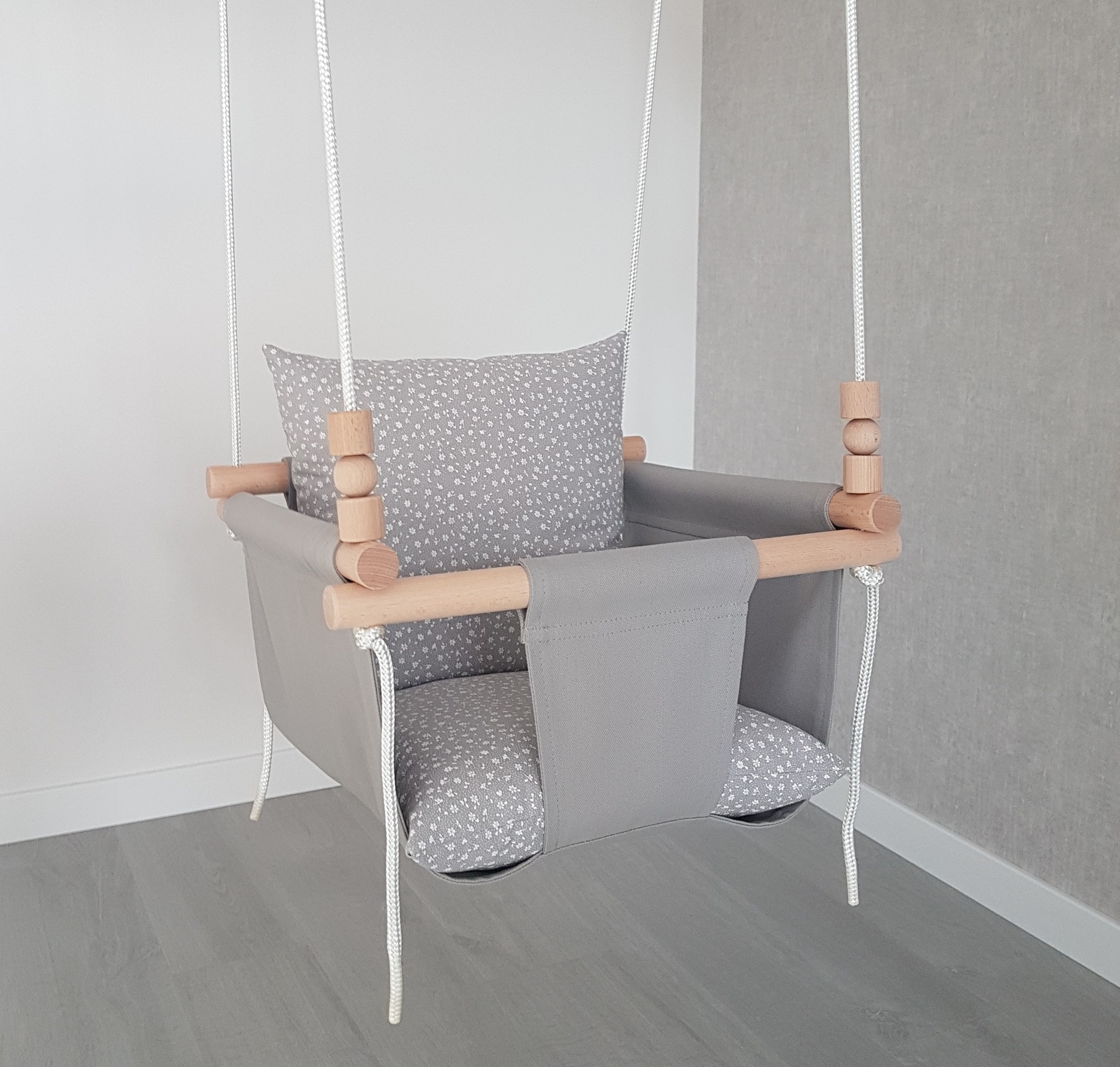 grey baby swing chair