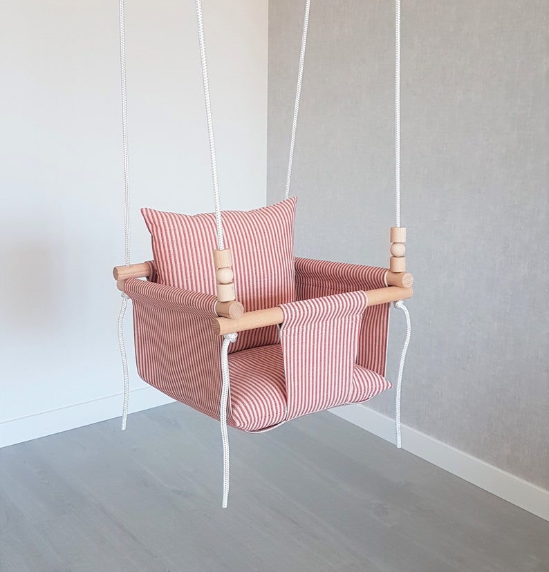 Baby Swing Deluxe Linen/Toddler Swing/Stripe Linen Etsy