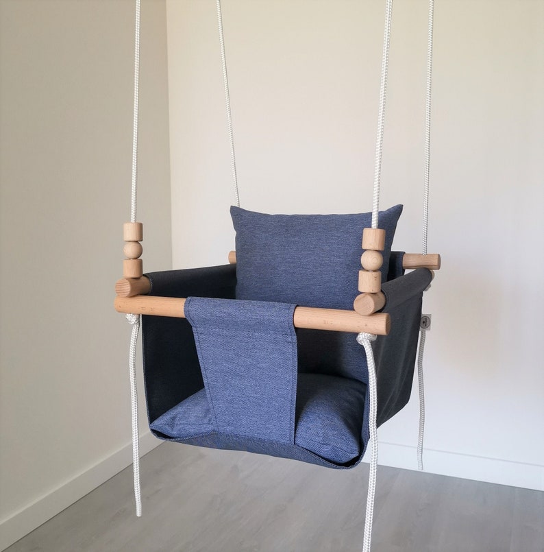 Weatherproof Blue Jeans Baby Swing Outdoor Indoor Swing Toddler Swing Baptism Gift Swing Waterproof Swing Swing Chair Hammock Kids Swing