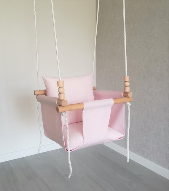 pink baby swing chair