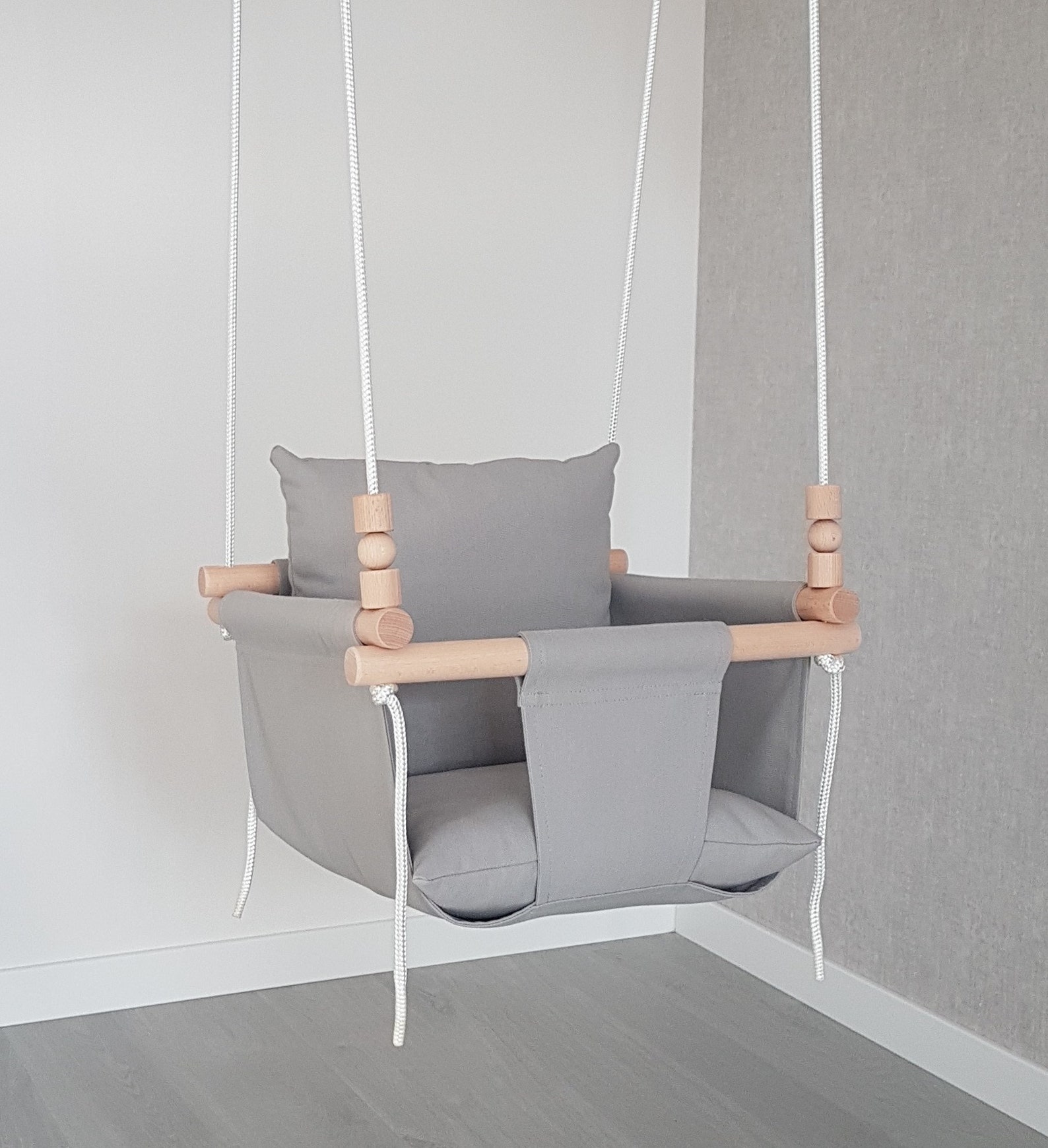 Baby Swing Grey/toddler Swing/baby Swing/ Baptism Gift/ Indoor Etsy