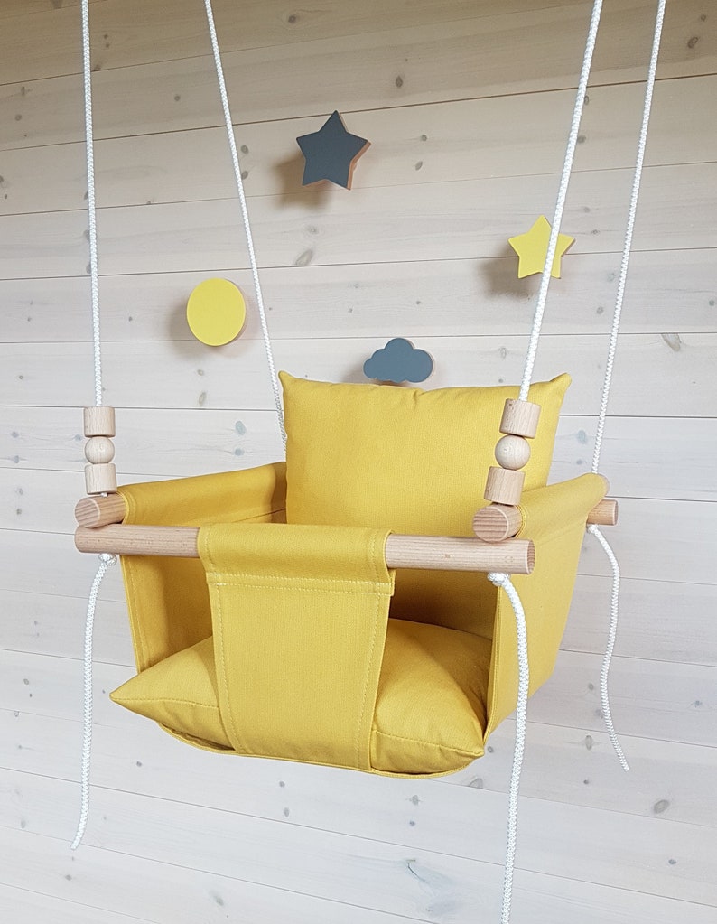 Baby Swing Mustard/Toddler Swing/ Natural Swing/ Cotton Swing/ Etsy
