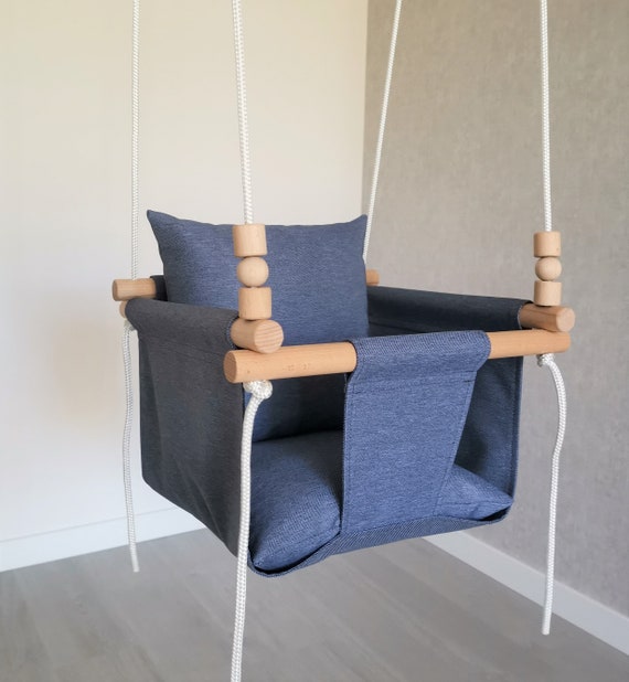 Weatherproof Blue Jeans Baby Swing Outdoor Indoor Swing Toddler Swing Baptism Gift Swing Waterproof Swing Swing Chair Hammock Kids Swing
