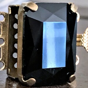 Vintage 3 strand Black Cabochon Box Clasp, Vintage Czech Box Clasp, Rectangle Box clasp, Box Necklace Clasp, Black Three Strand Clasp