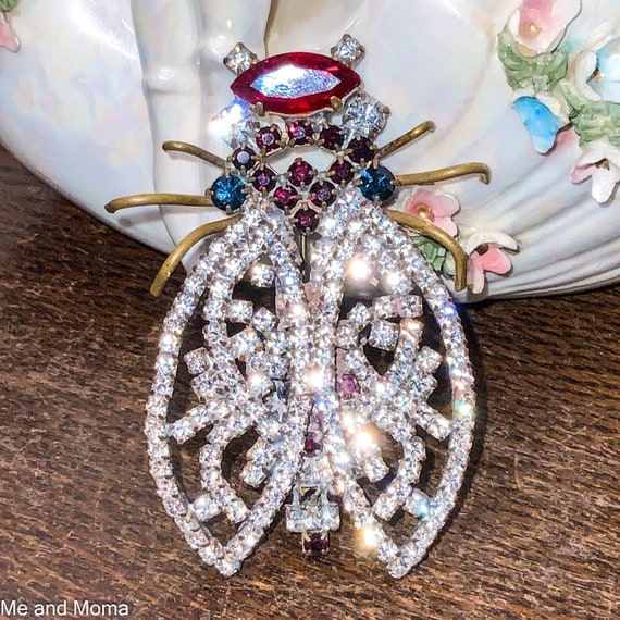 Vintage Bug Brooch, Large Statement Brooch, Vinta… - image 3