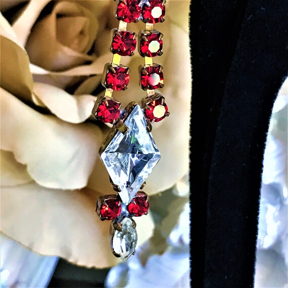 Ruby Red Statement Earrings, Boho Chic, Vintage C… - image 8