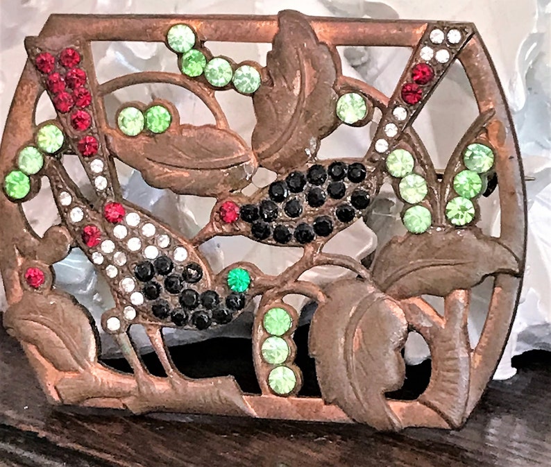 Vintage Bird Pin Vintage Czech Pin Vintage Statement Pin Vintage Czech Brooch Czech Bird Statement Brooch Vintage Bird Brooch