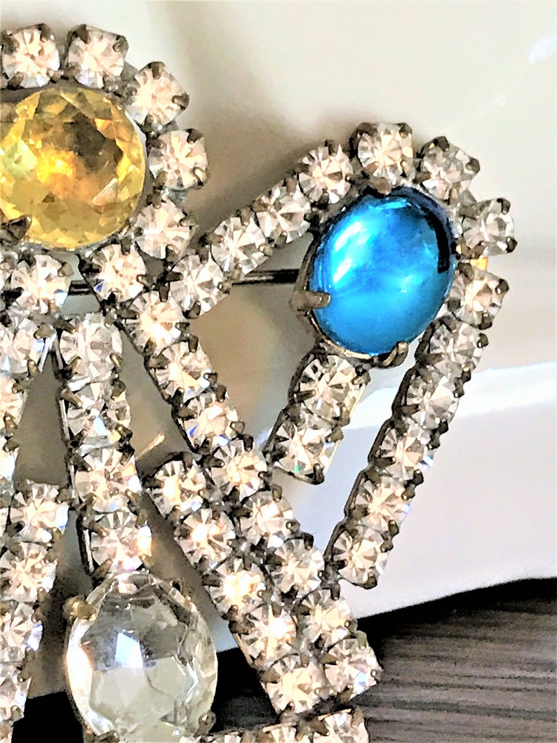 Rhinestone Angel Pin Crystal Celestial Angel Pin Retro Angel Pin Vintage Retro Angel Brooch Vintage Angel Brooch Vintage Angel