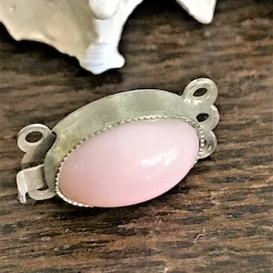 Vintage single strand oval lavender box clasp, Vintage box clasp, Oval box clasp, Vintage Czech jewelry clasp