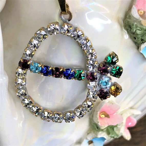 Vintage Easter Egg Pendant, Rhinestone Easter Egg Pendant, Crystal Easter Egg Pendant, Vintage Easter Egg Pendant, Vintage Easter Decoration