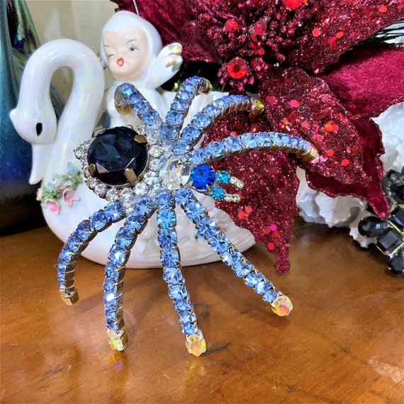 Huge Vintage Spider Brooch, Statement Spider Pin,