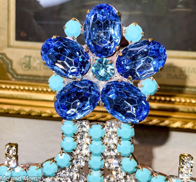 Czech Tree, Vintage Rhinestone Christmas Tree, Blue Christmas Tree