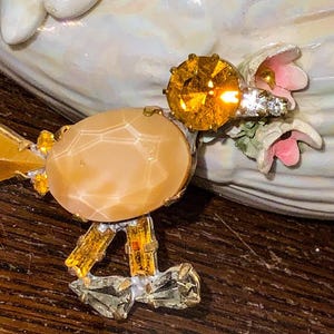 Vintage Duck Scatter Pin, Rhinestone Duck Brooch, Estate Jewelry, C Clasp Closure, Bird Brooch, Bird Pin, Flying Duck Pin, Ducks Unlimited
