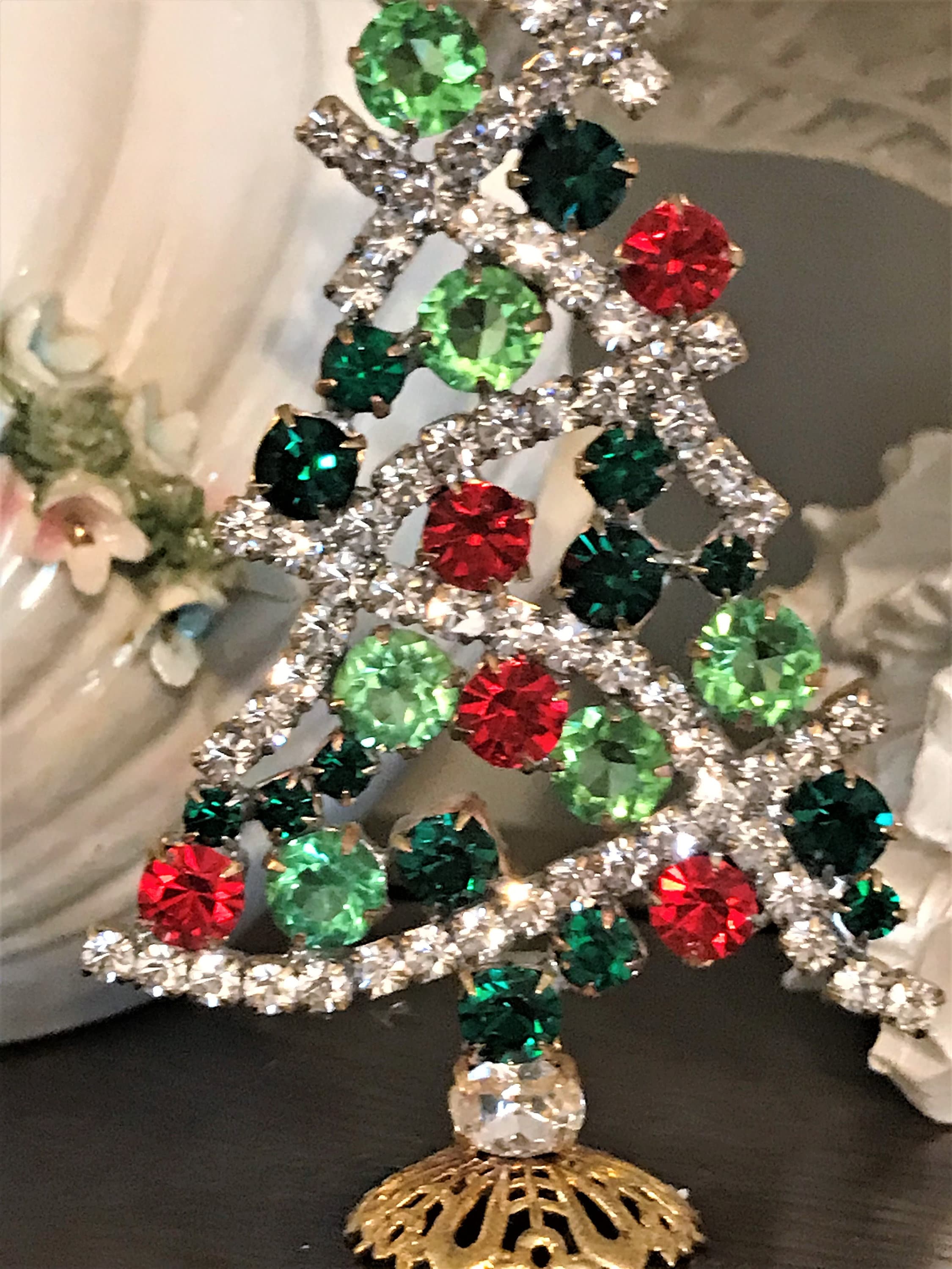 Czech Rhinestone Tree Vintage Crystal Christmas Tree Etsy