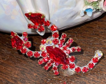 Stunning Red Scorpion Pin, Crystal Scorpion Brooch, Scorpion Pin, Vintage Scorpion, Halloween Jewelry