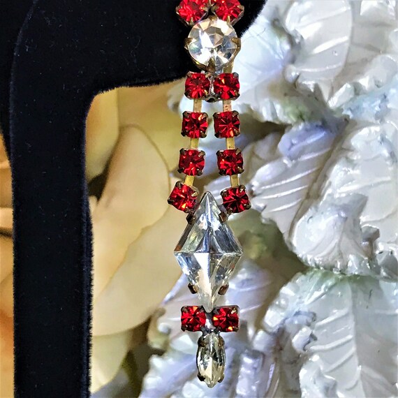 Ruby Red Statement Earrings, Boho Chic, Vintage C… - image 5