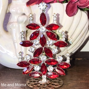 Rhinestone Tree, Vintage Christmas Tree, Brilliant Crystal Christmas Tree, Holiday Table Decoration, Christmas Ornament Vintage Decoration