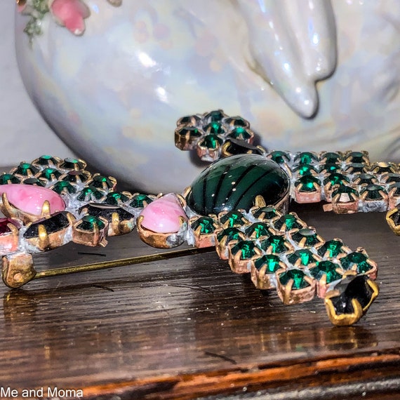 Vintage Rhinestone Poodle Pin, Figural Poodle Brooch, Vintage Poodle Brooch, Crystal Dog Statement Brooch, Poodle Estate Jewelry View 2