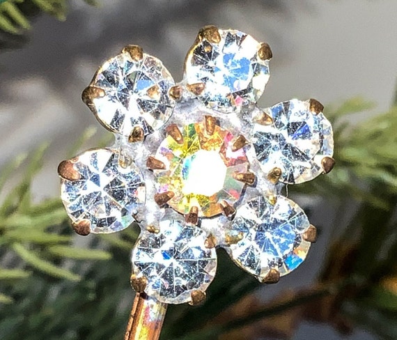 Vintage Crystal Hair Pin, Crystal Bobby Pin, Crys… - image 3