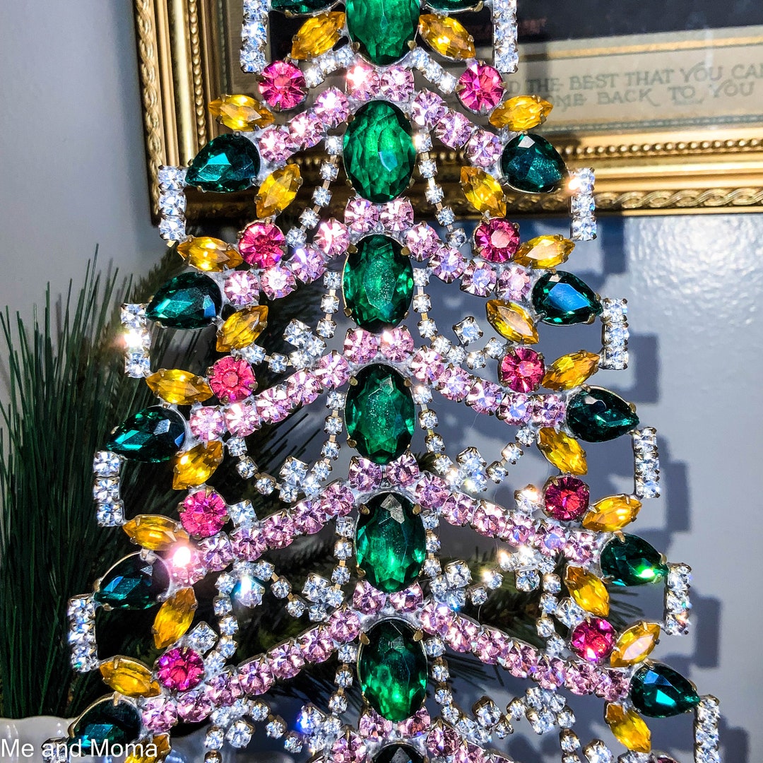 Vintage Czech Tree Rhinestone Tree Vintage Czech Christmas Etsy