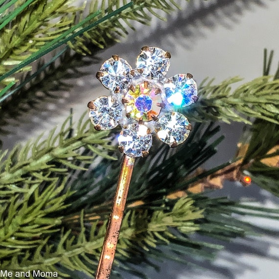 Vintage Crystal Hair Pin, Crystal Bobby Pin, Crys… - image 8