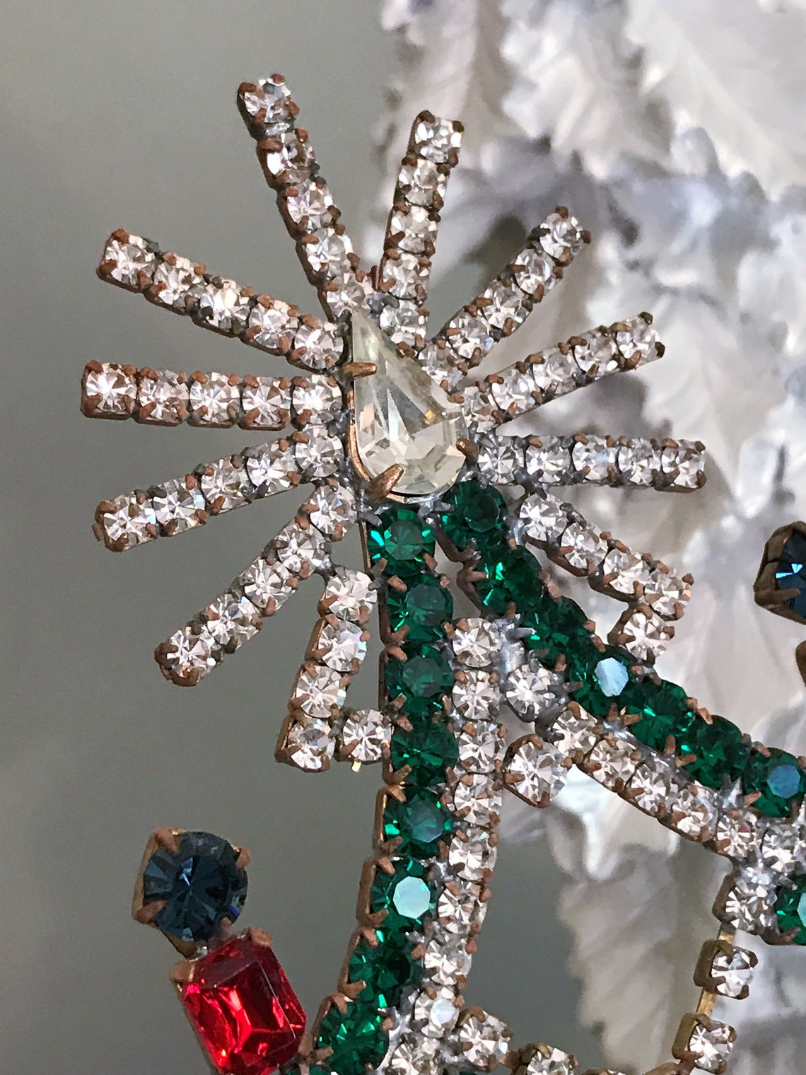 Stunning Vintage Rhinestone Christmas Tree Tabletop Tree Etsy