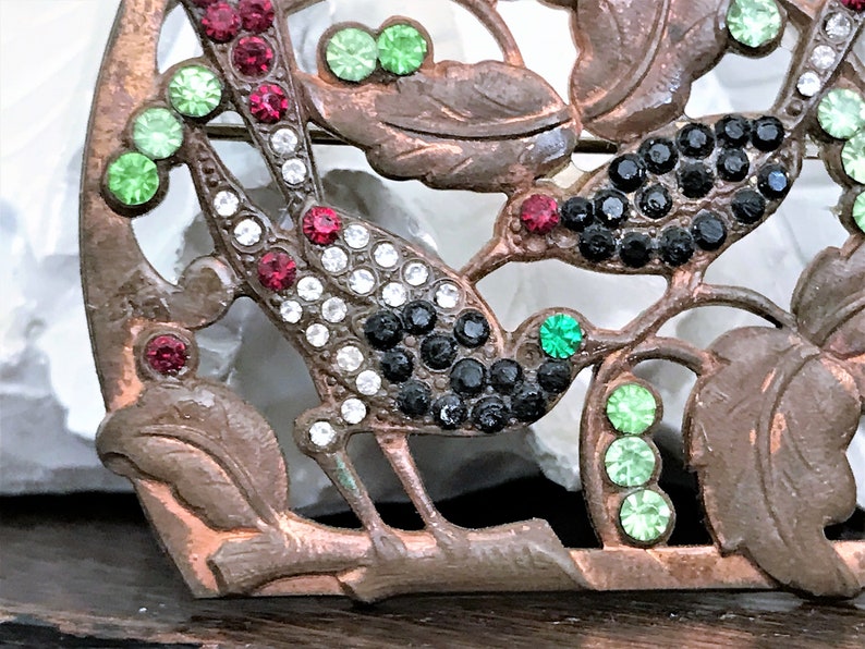 Vintage Bird Pin Vintage Czech Pin Vintage Statement Pin Vintage Czech Brooch Czech Bird Statement Brooch Vintage Bird Brooch