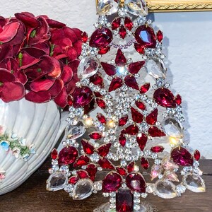 Husar Vintage Czech Rhinestone Christmas Tree, Crystal Christmas Tree, Flower Tree, Tabletop Tree, Holiday Decoration, Ornament