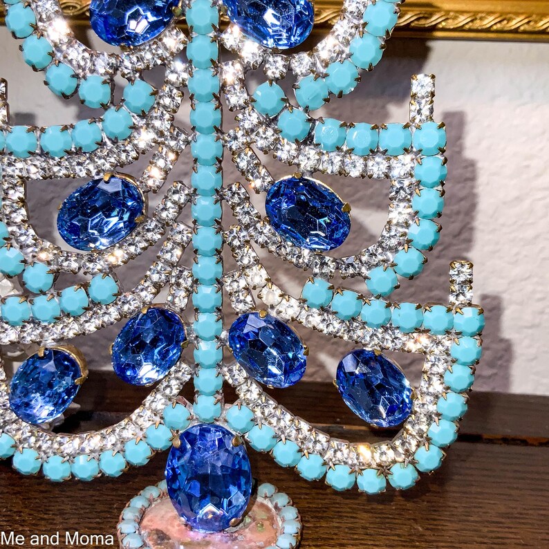 Czech Tree, Vintage Rhinestone Christmas Tree, Blue Christmas Tree
