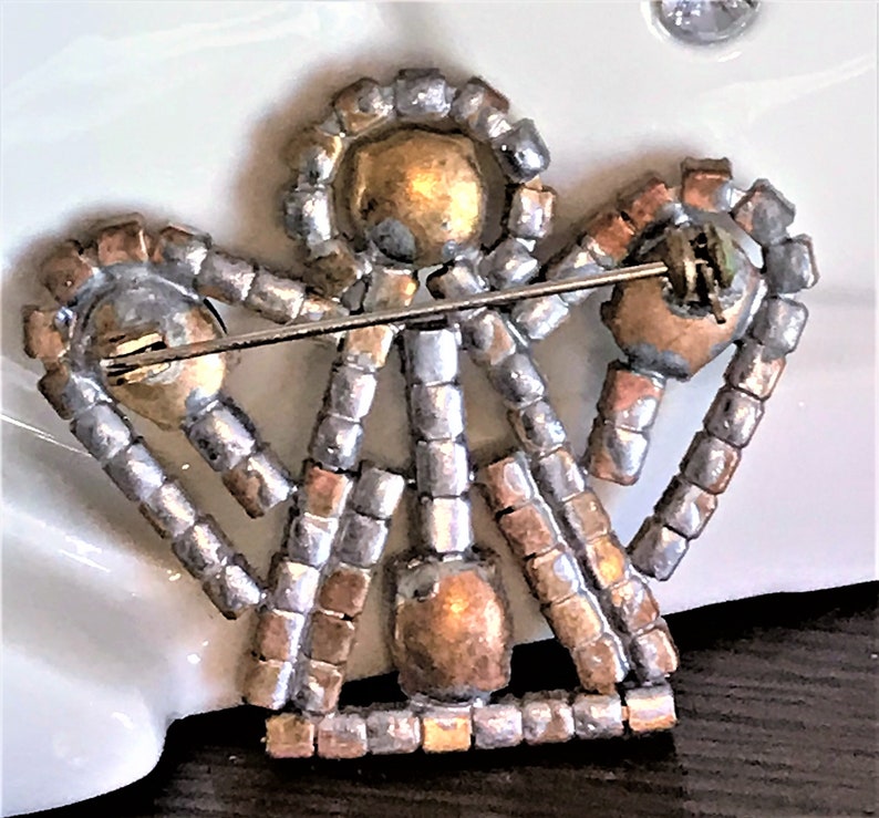 Rhinestone Angel Pin Crystal Celestial Angel Pin Retro Angel Pin Vintage Retro Angel Brooch Vintage Angel Brooch Vintage Angel