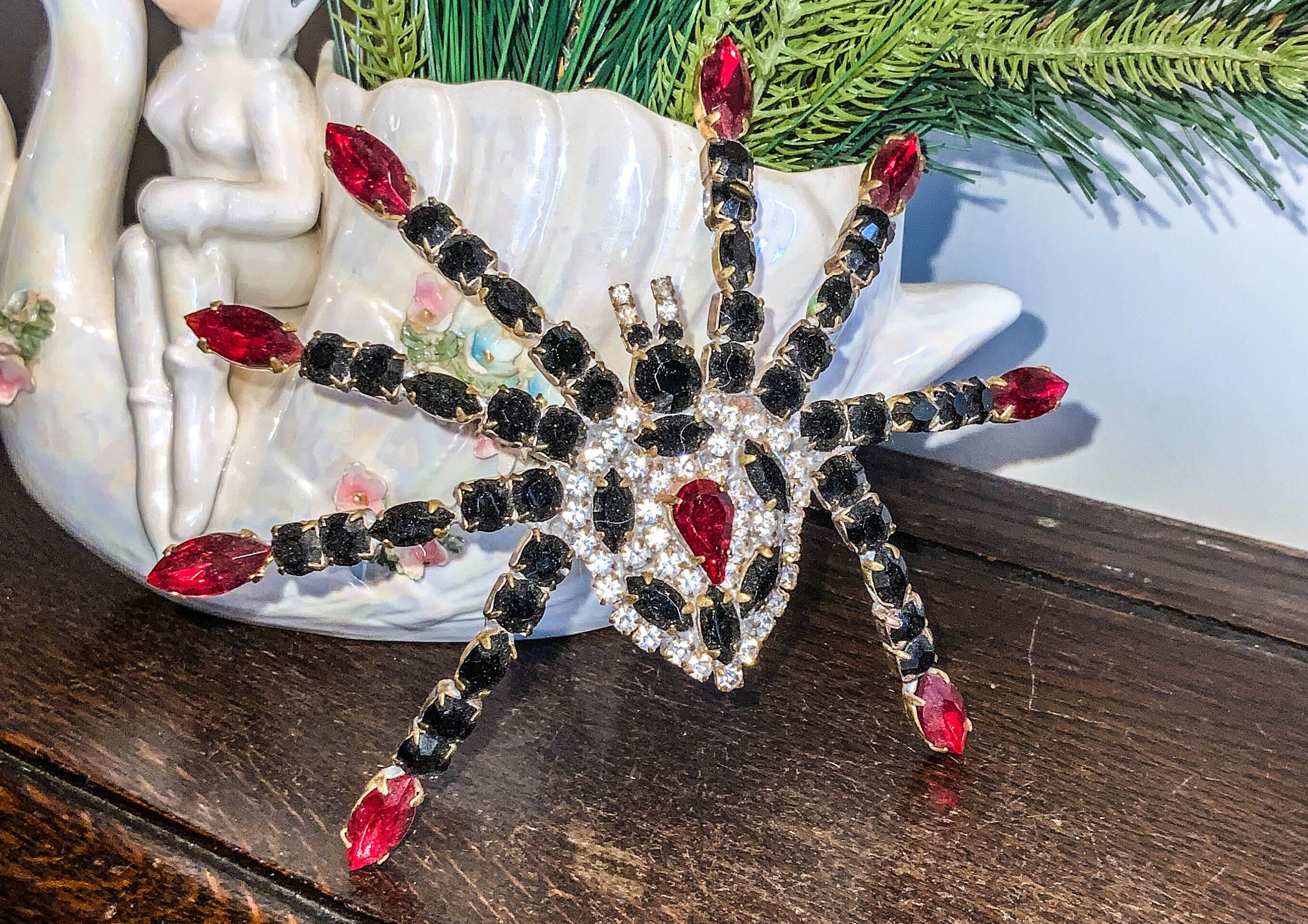 Huge Vintage Spider Brooch, Statement Spider Pin, Spider Brooch 