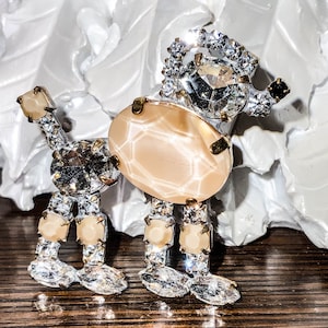 Vintage Rhinestone Poodle Pin, C Clasp Poodle Brooch, Vintage Poodle Brooch, Crystal Dog Statement Brooch, Poodle Estate Jewelry