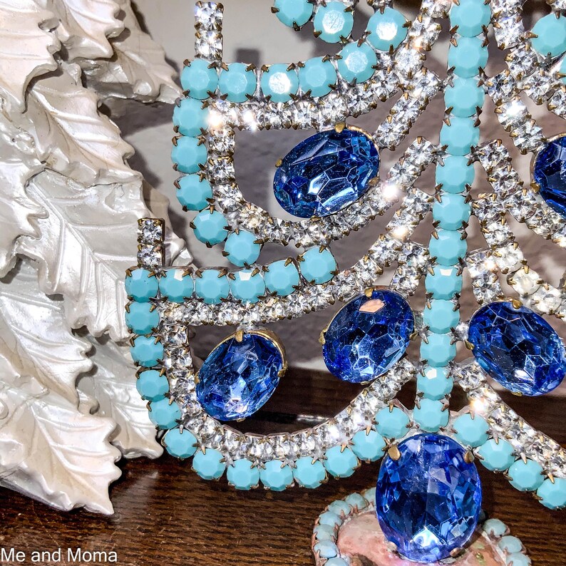 Czech Tree, Vintage Rhinestone Christmas Tree, Blue Christmas Tree