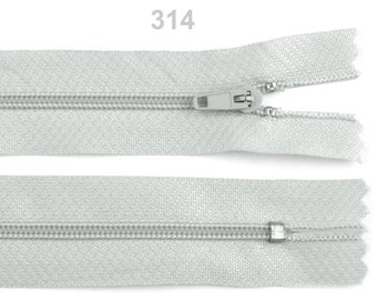 Nylon coil zipper 3 mm closed end pinlock - Length 40 cm / 314 Puritan grey