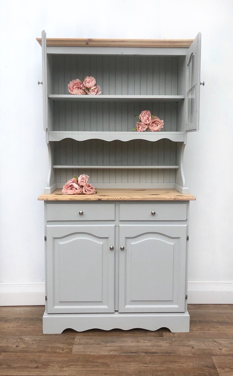 SOLD SOLD Painted Grey Welsh Kitchen Dresser Solid Pine Etsy