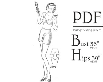 20s Brassiere & Knickers Sewing pattern Bust 36" Knickers Sewing Panties Pattern Vintage Bra Lingerie PDF Lingerie Pattern Instant Download