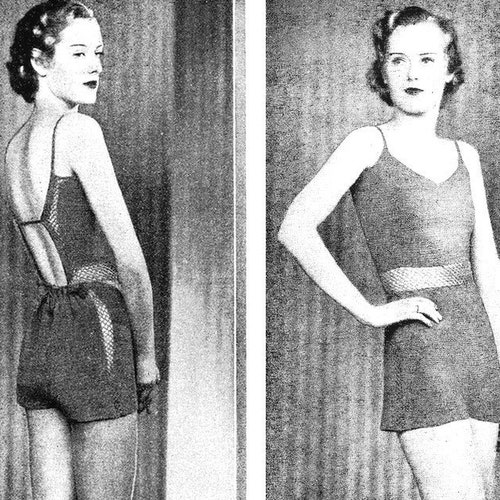 1934 Bathing Suit Vintage Crochet Pattern Swimsuit PDF Instant - Etsy