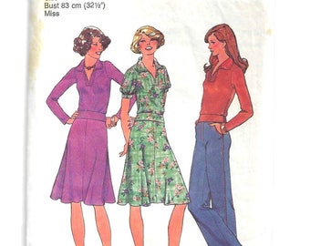 70s Original Sewing Pattern. Bust 33" (83 cm) Simplicity 7176