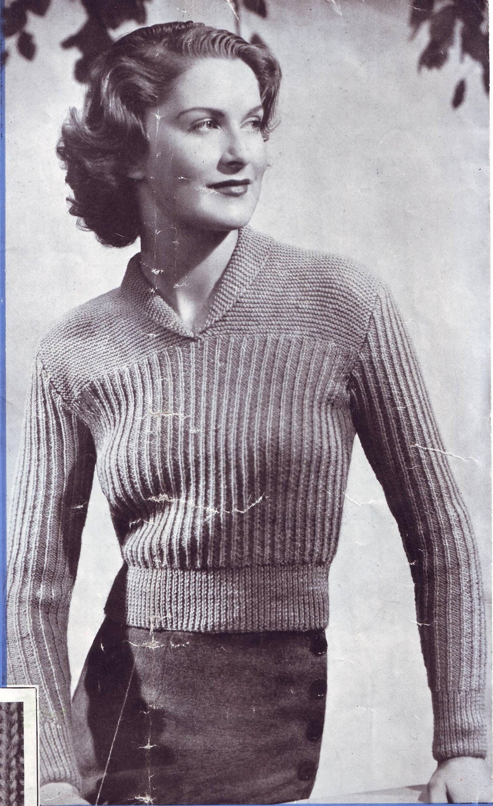 1930s German Thrashed Wool Knit Sweater