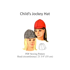 Child&#39;s Jockey Hat Sewing Pattern Riding Hat PDF Instant Download