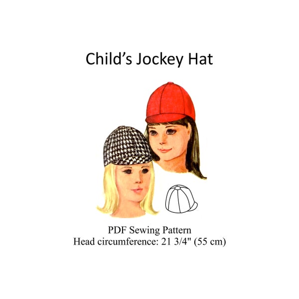 Child's Jockey Hat Sewing Pattern. Riding Hat. PDF Instant Download