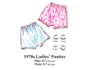 70s Ladies Knickers Panties Sewing Pattern PDF Vintage Lingerie Underwear Panties Instant Download