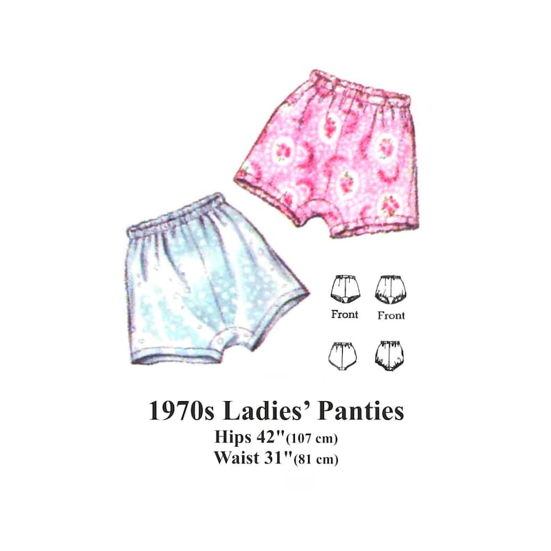 70s Ladies Knickers Sewing Pattern / PDF Vintage Lingerie Etsy