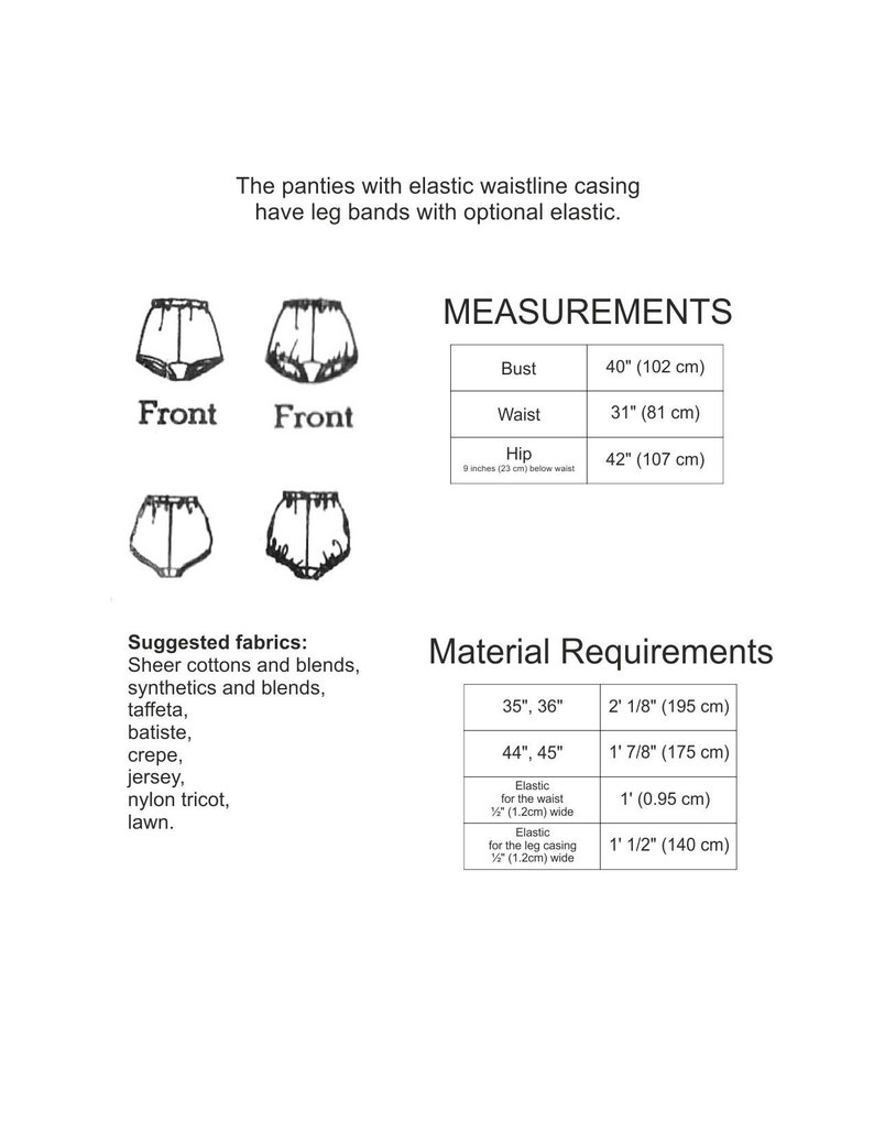70s Ladies Knickers Sewing Pattern / PDF Vintage Lingerie Etsy